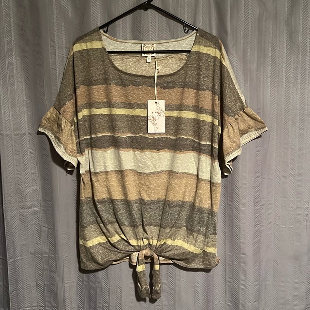 TRU Self Striped Tie-Up Top
